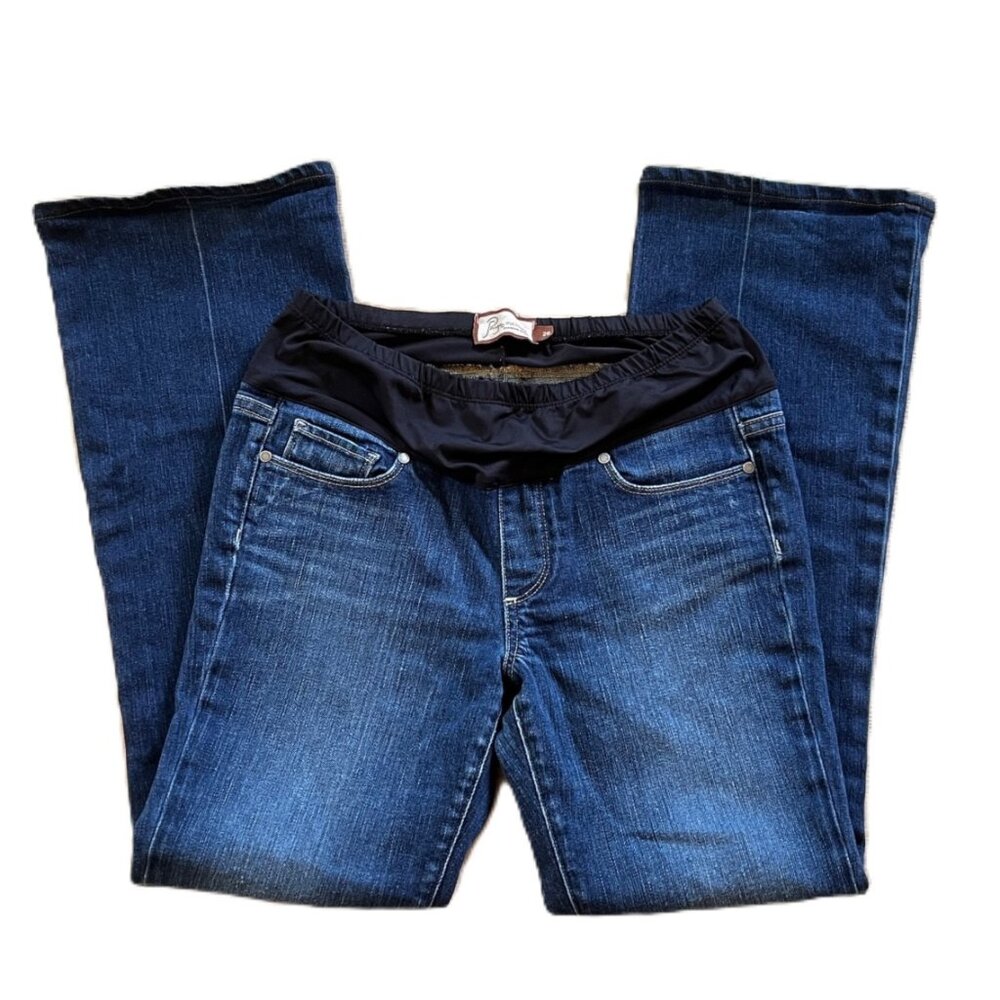 PAIGE Maternity Laurel Canyon Low Rise Boot cut 29 Blue Denim Stretch